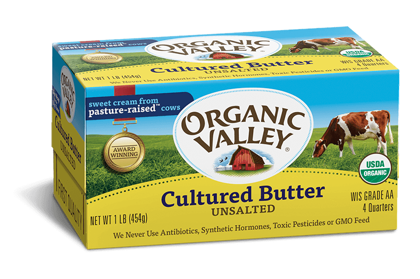 Cultured Butter (unsalted. Organic unsalted Butter. Cow Butter. A Packet of Butter.